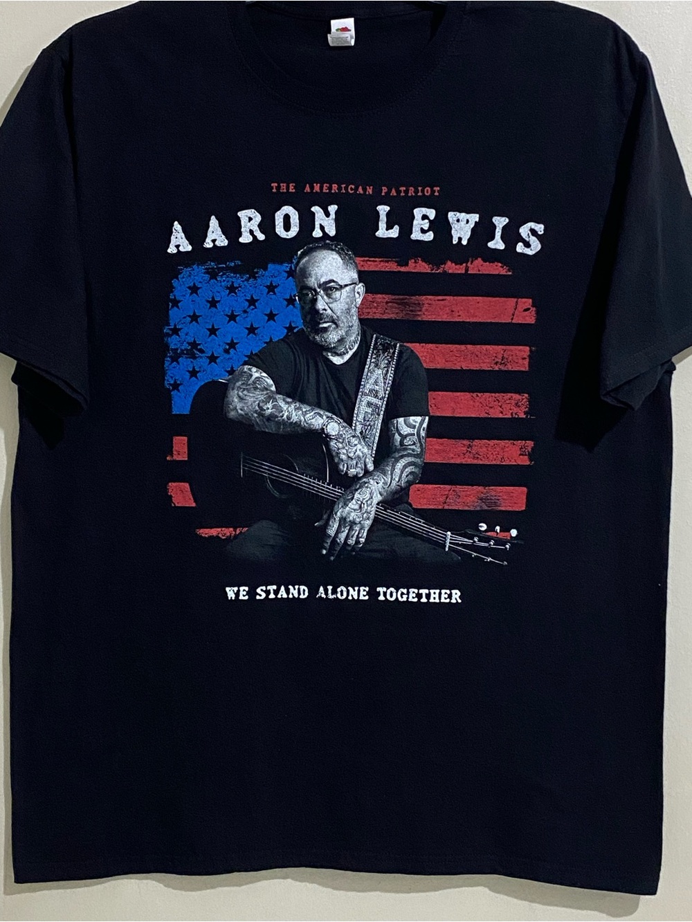 Aaron Lewis American Patriot Graphic Tee - Black Size XL